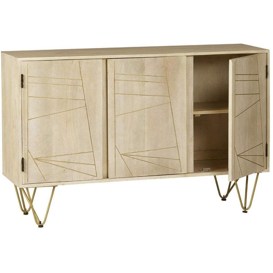 Light Gold Large Sideboard 3 Doors