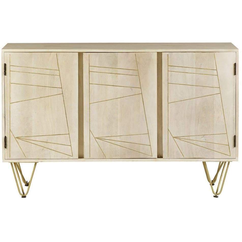 Light Gold Large Sideboard 3 Doors