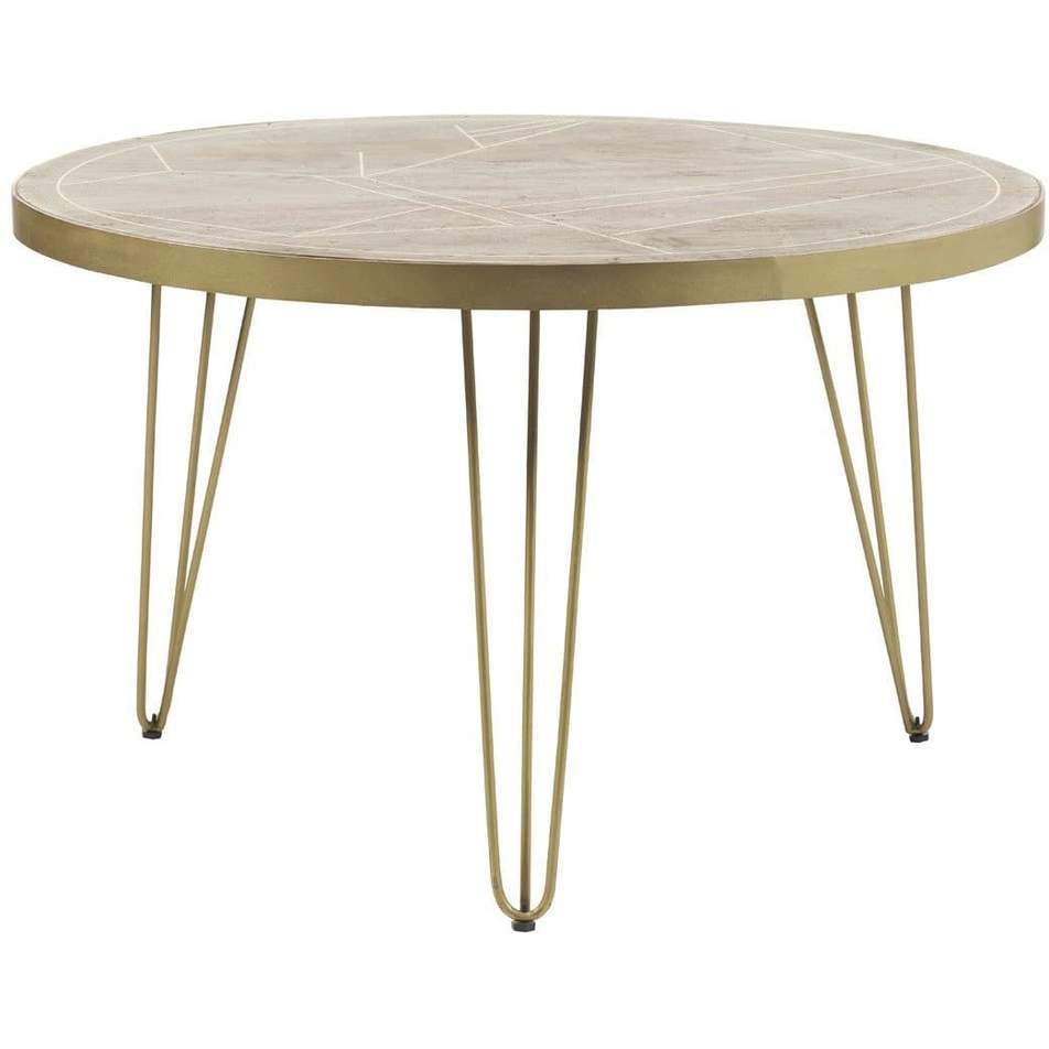 Light Gold Round Dining Table