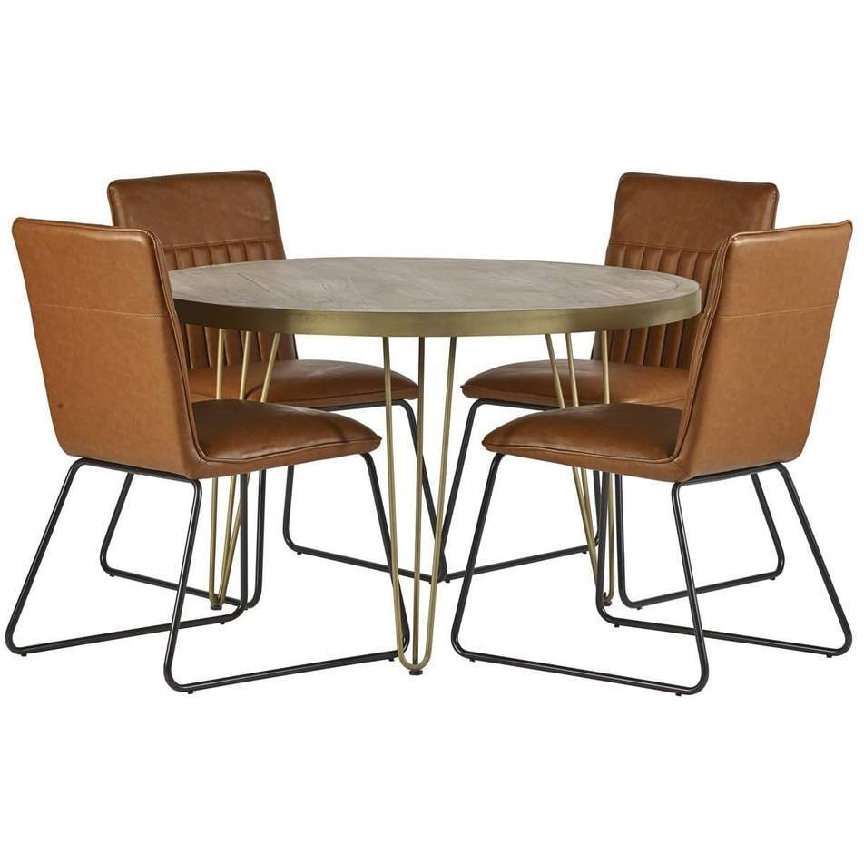 Light Gold Round Dining Table
