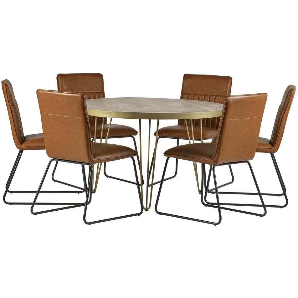 Light Gold Round Dining Table