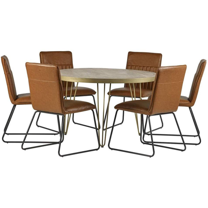 Light Gold Round Dining Table