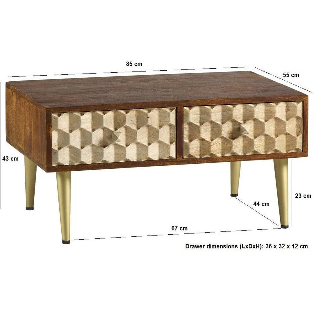 Edison Coffee Table with 2 Drawers