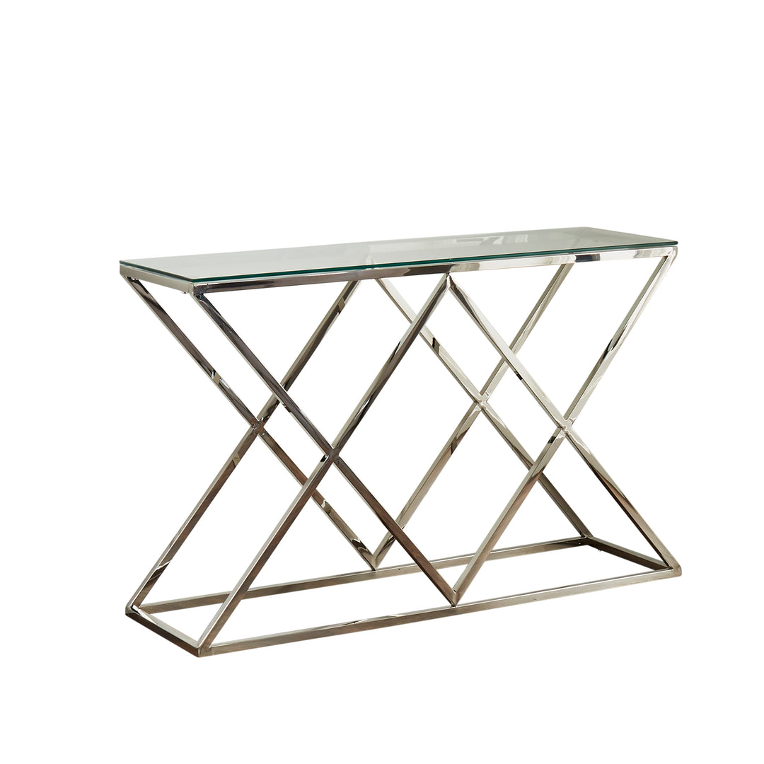 Cateu Silver Pyramid Console Table