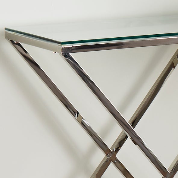 Cateu Silver Pyramid Console Table