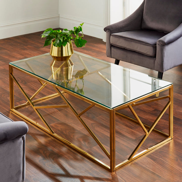 Norval Gold Plated Coffee Table