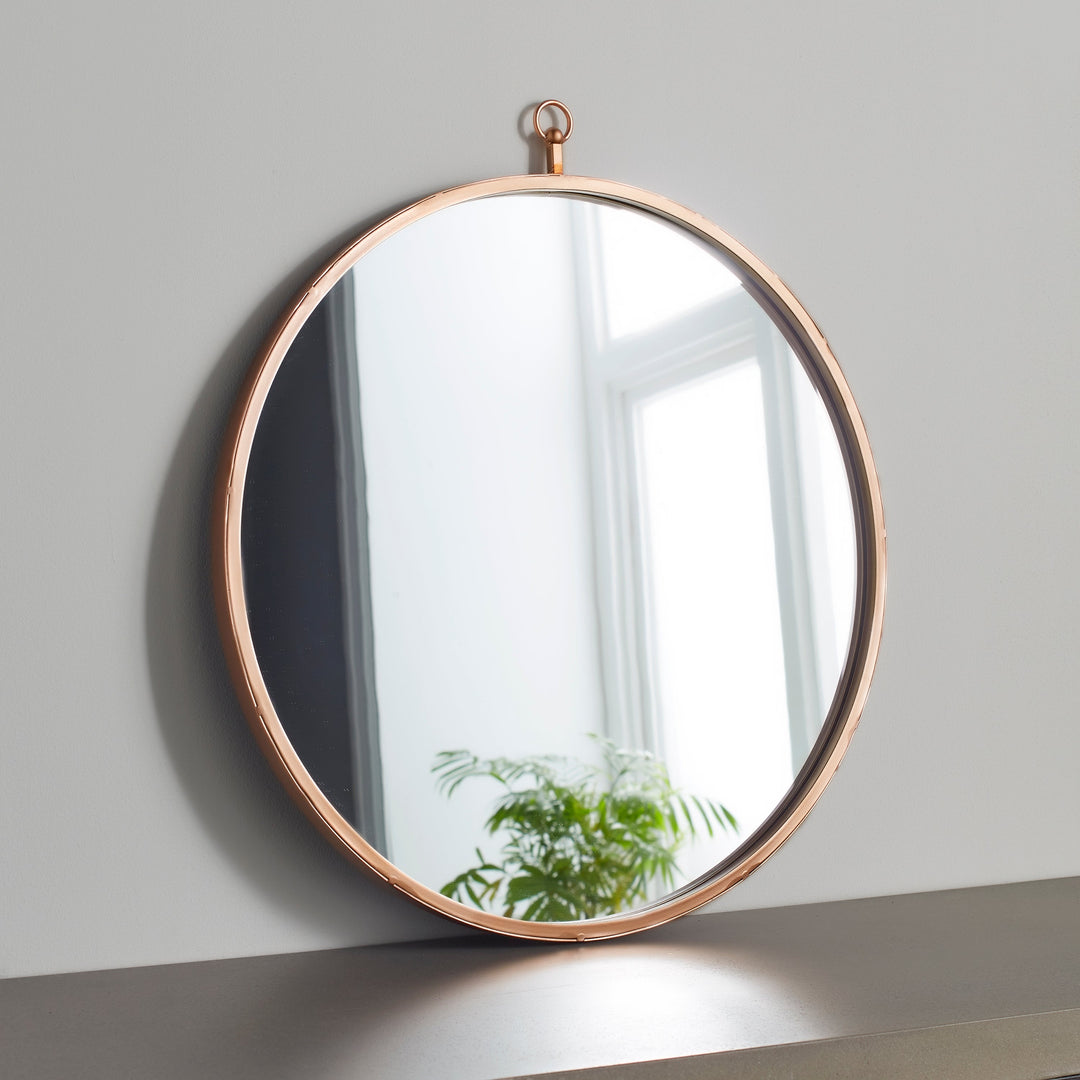 Pink Copper Round Mirror Gerlad