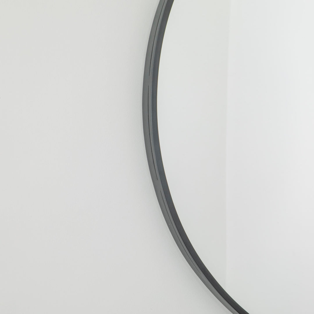 Grey Edgell Round Mirror