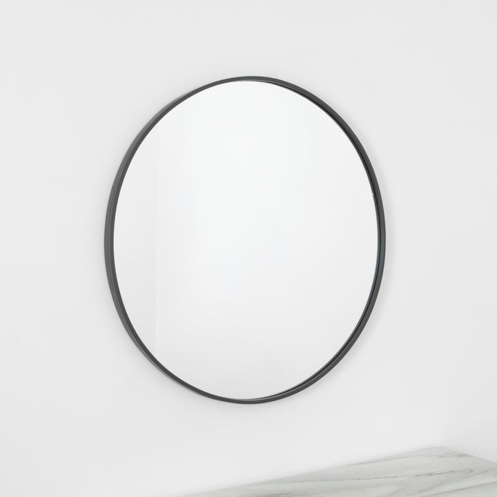 Grey Edgell Round Mirror