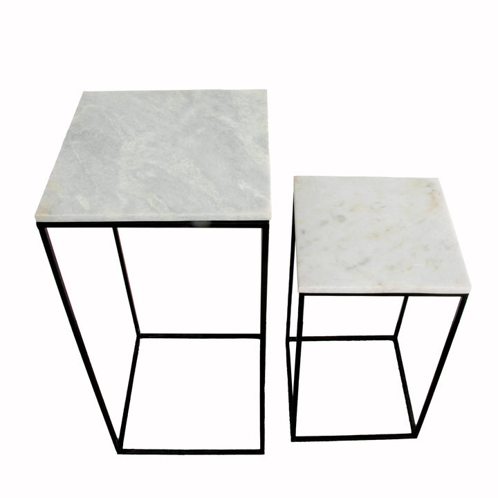 Bancroft Marble Display Tables Pair