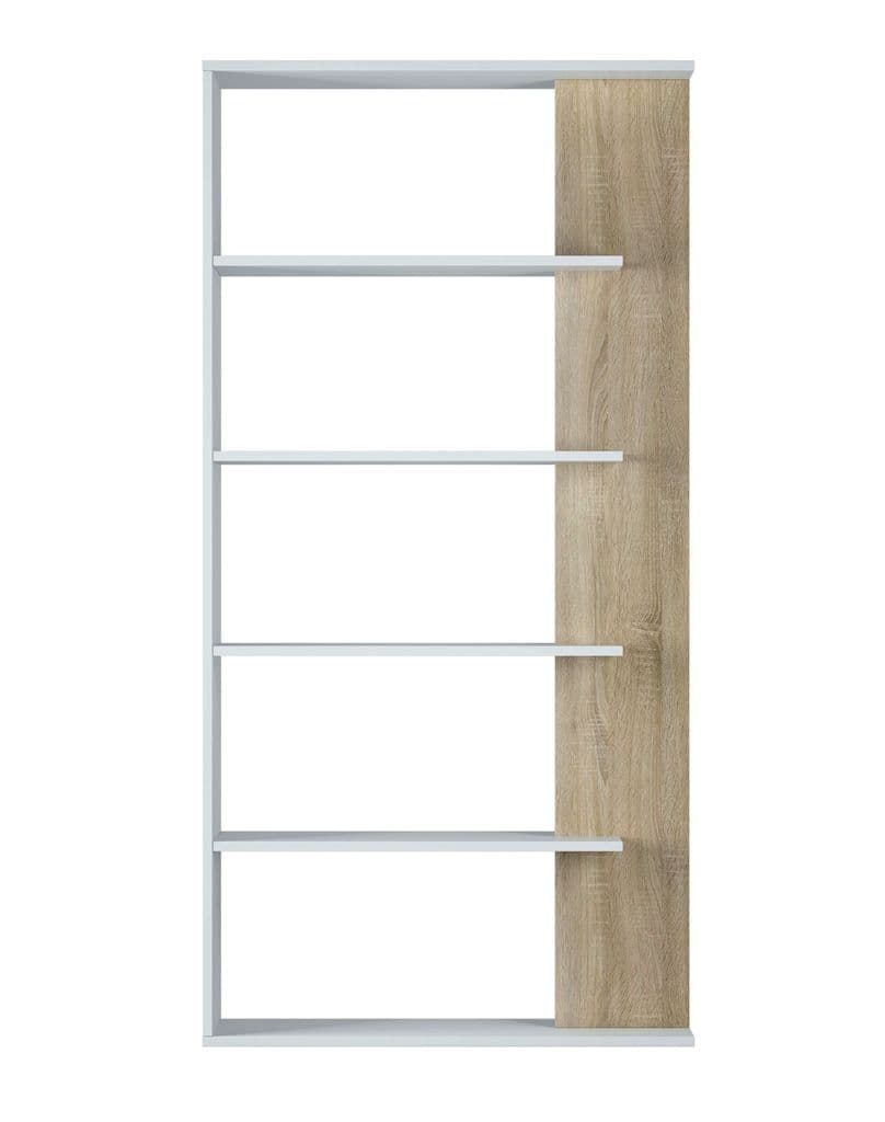 White and Oak Effect Bookcase Menchaca