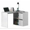 White Reversible Desk with Storage Morga