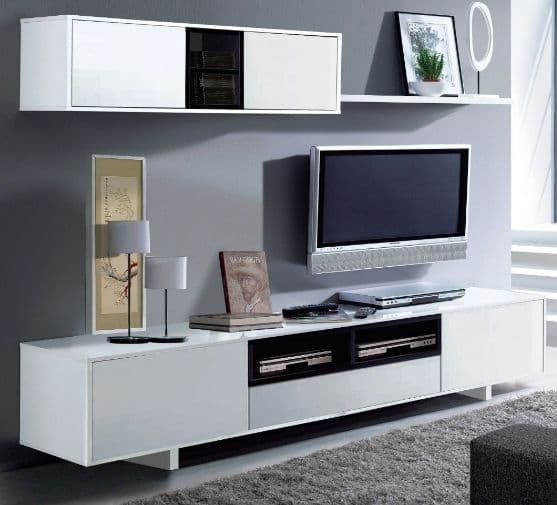 White Gloss TV Complete Wall Cabinet Ramsdell