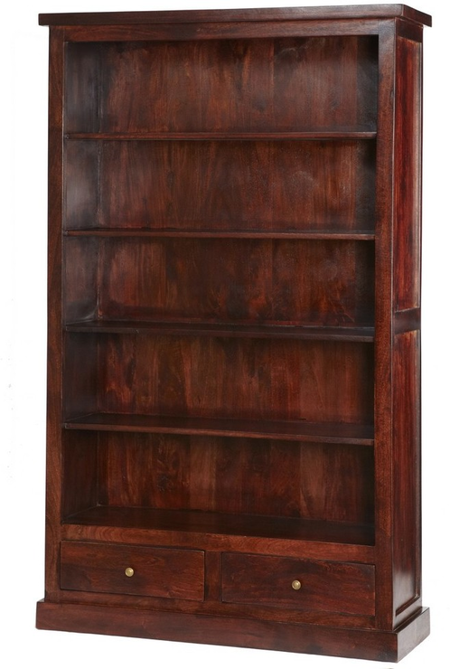 Marani Dark Wood Large Bookcase with Drawers