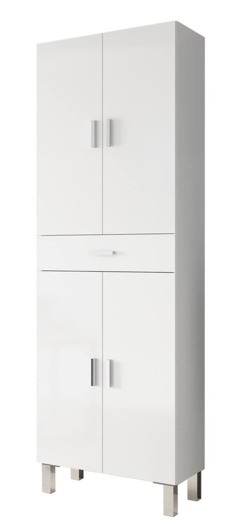 Tall Bathroom Cupboard White Gloss Duffy