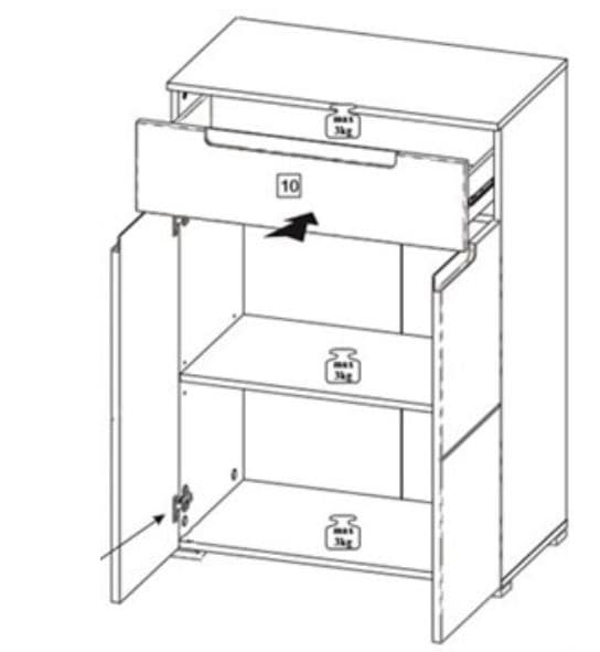 White High Gloss Cabinet Luan