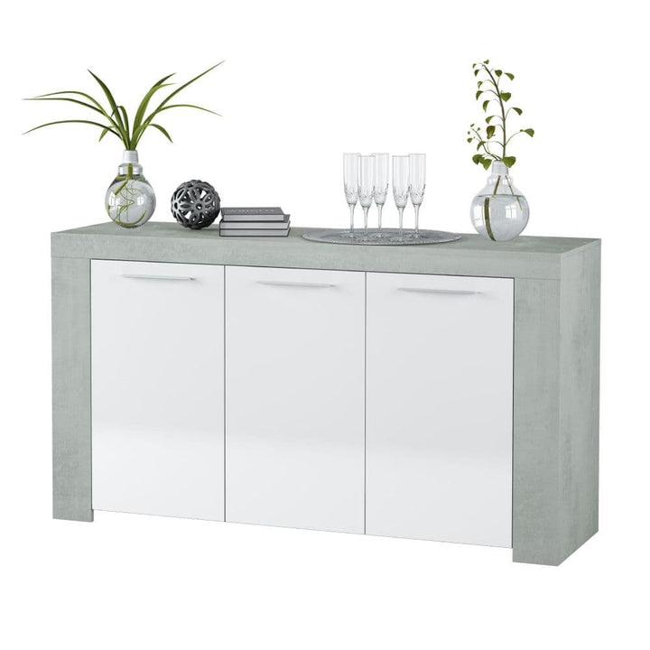 White Gloss and Grey Modern Sideboard