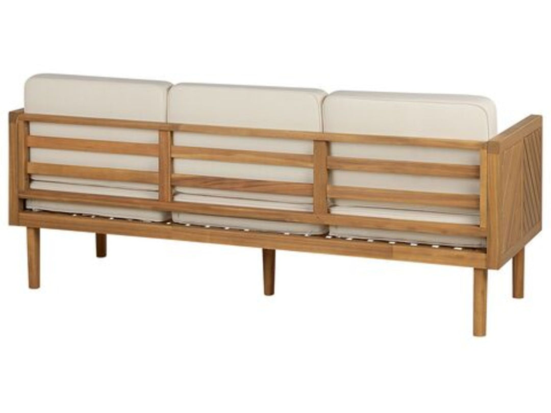 6 Seater Acacia Wood Garden Sofa Set White Baratti