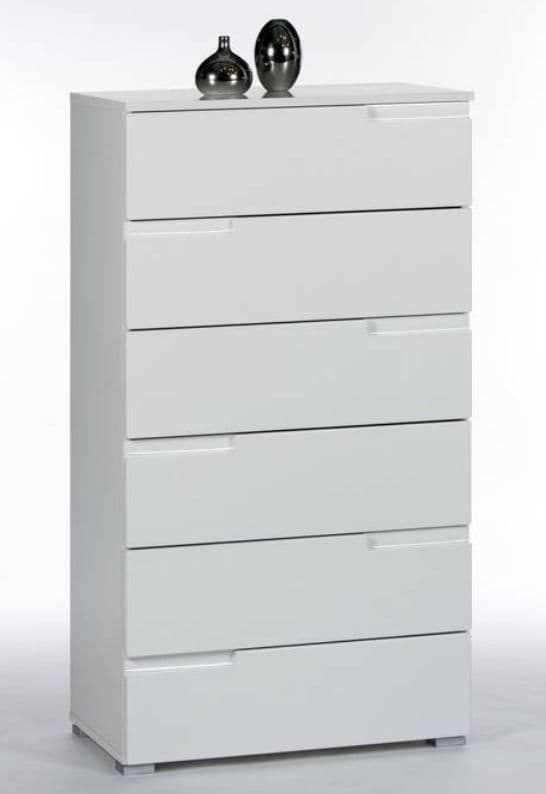 White High Gloss Chest Of Drawers Luan