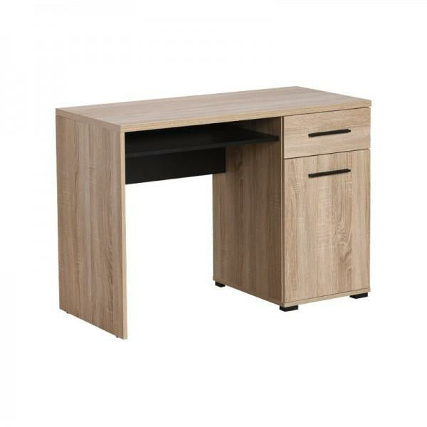 Oak Effect and Black Desk Lene