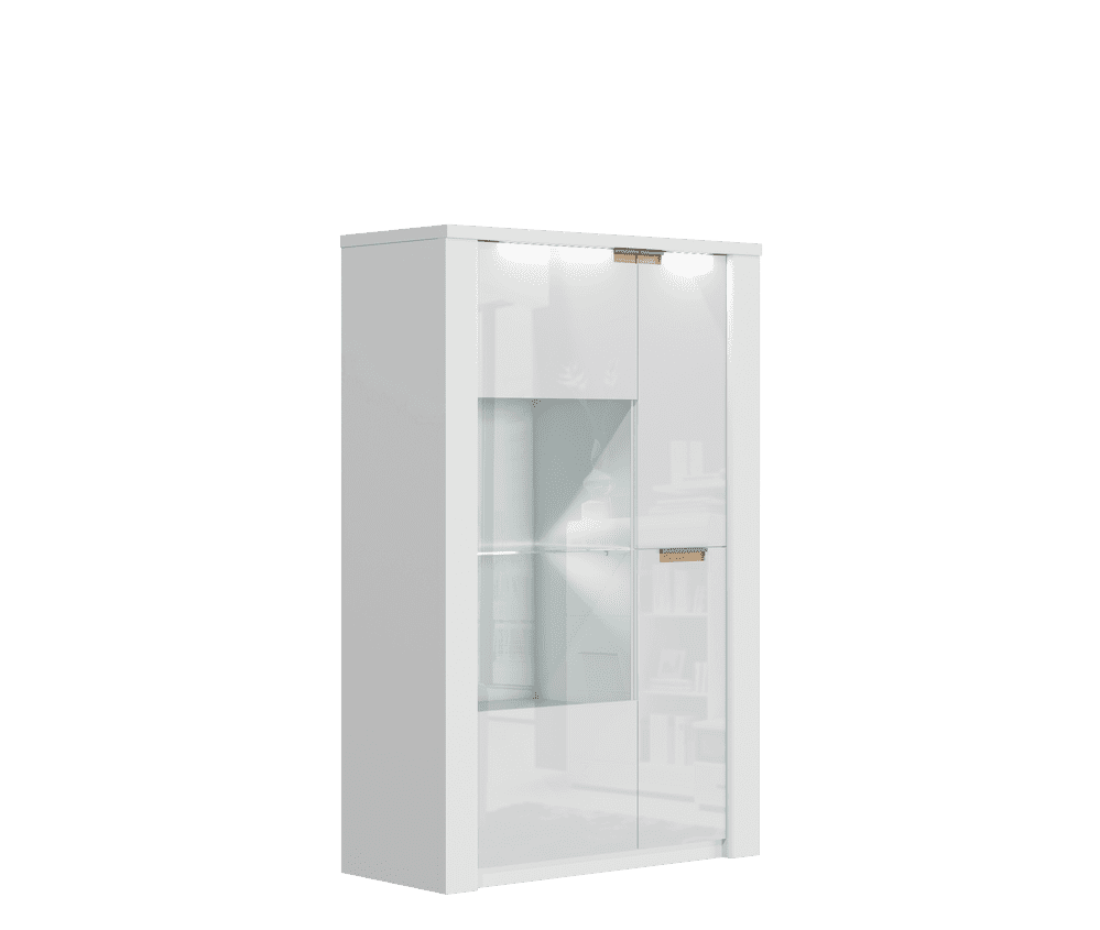 White High Gloss Wide Display Unit Ansel