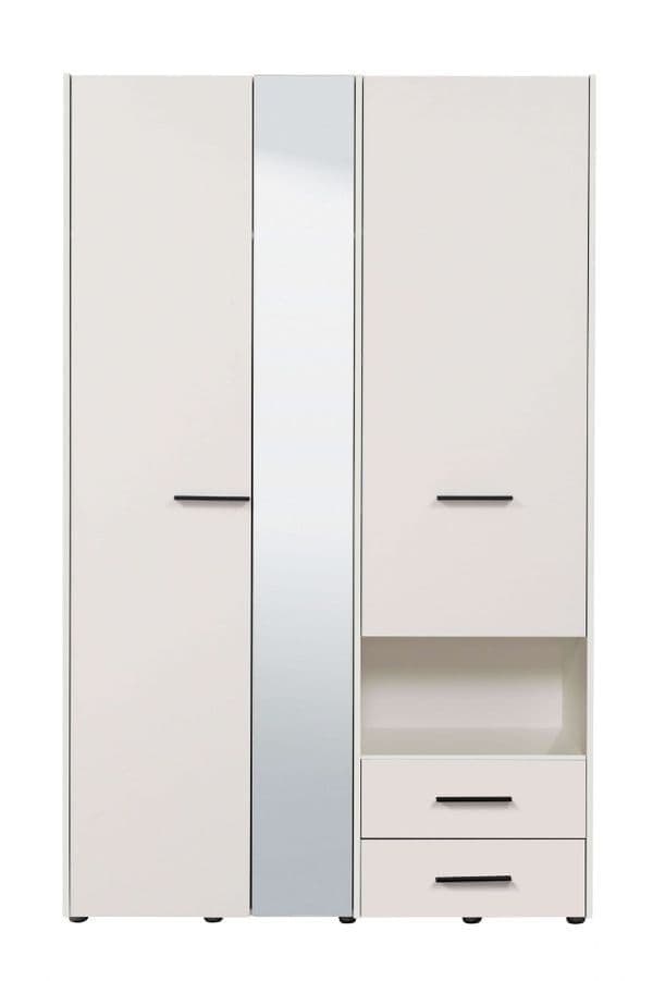 Limone White With Mirror 3 Door Wardrobe