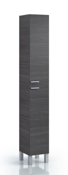 Tall Narrow Bathroom Cupboard Oak Grey Rysing