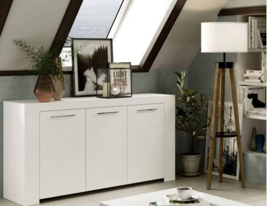 Three Door Modern White Sideboard Arti