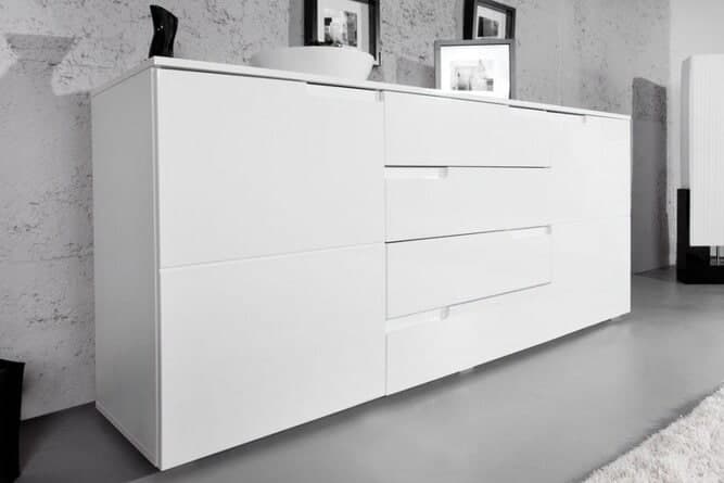 Two Door Modern White High Gloss Sideboard Luan