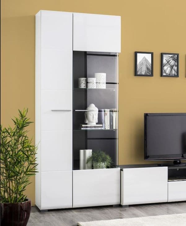 White Tall Display Cabinet Hanief