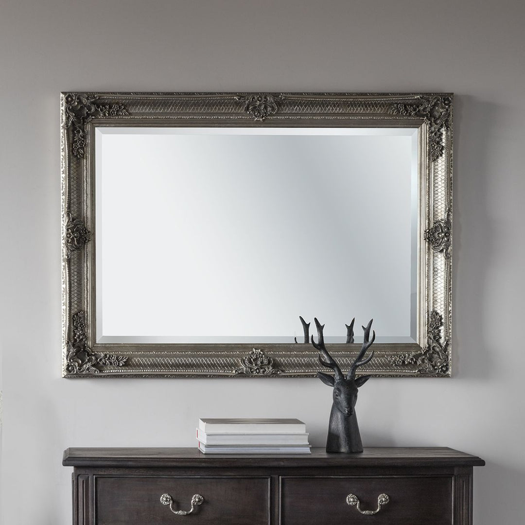 Alauni Rectangle Silver Frame Mirror