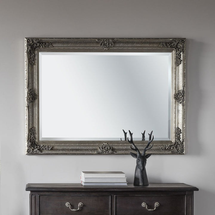 Alauni Rectangle Silver Frame Mirror