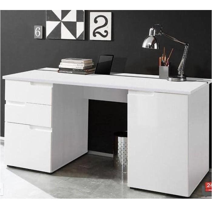 Large White Gloss Computer Desk Luan