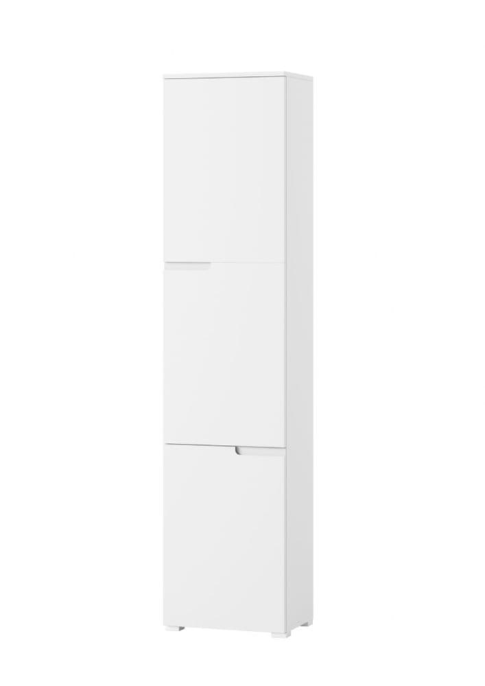 Tall Narrow Bookcase with White Gloss Doors Luan