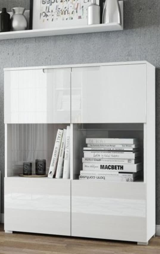 White Gloss Display cabinet Luan