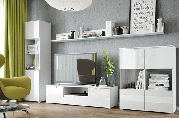 White Gloss Display cabinet Luan