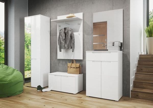 White Gloss Hallway Storage Cupboard Luan