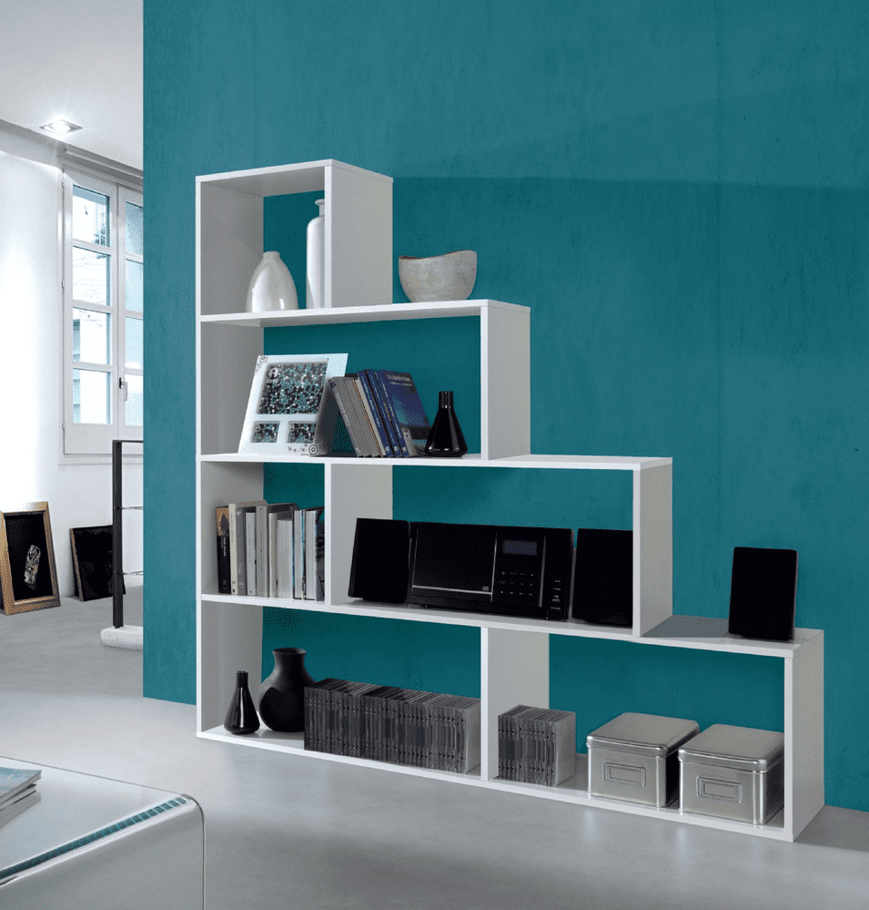 Bookcase White Gloss Lounge Furniture Saruhan