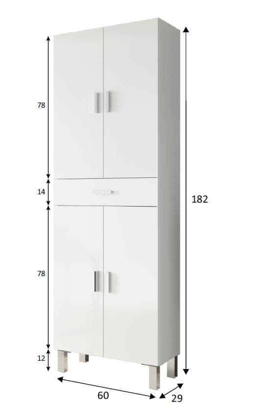 Tall Bathroom Cupboard White Gloss Duffy