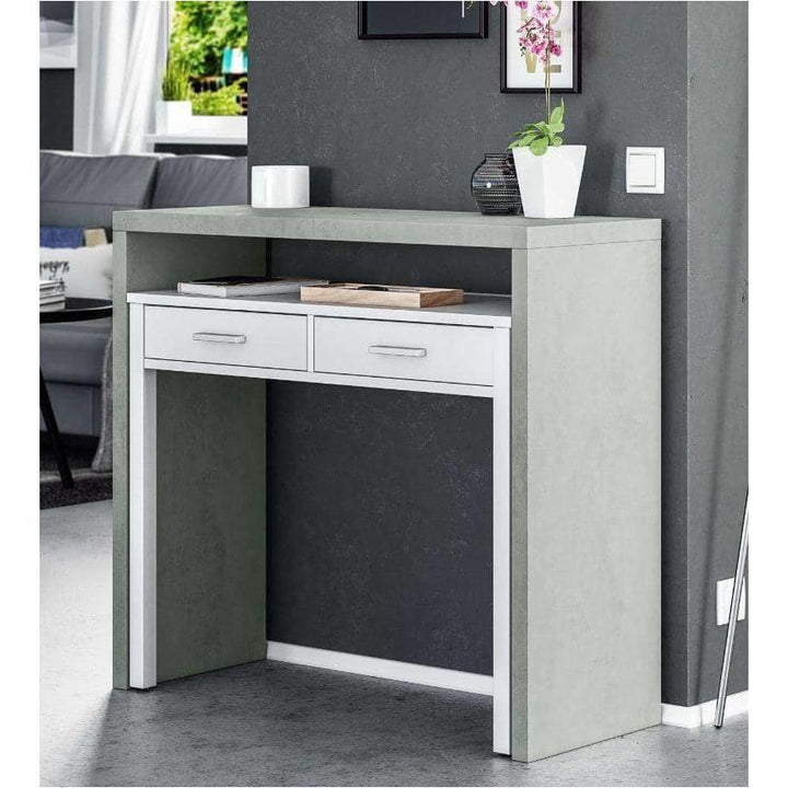 Artic Concrete Grey And White Desk/Dressing Table or Console Table Kelan