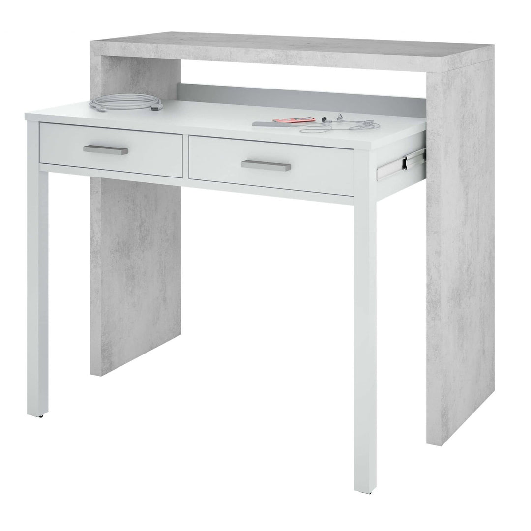 Artic Concrete Grey And White Desk/Dressing Table or Console Table Kelan