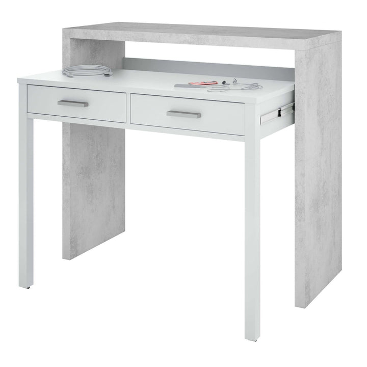Artic Concrete Grey And White Desk/Dressing Table or Console Table Kelan