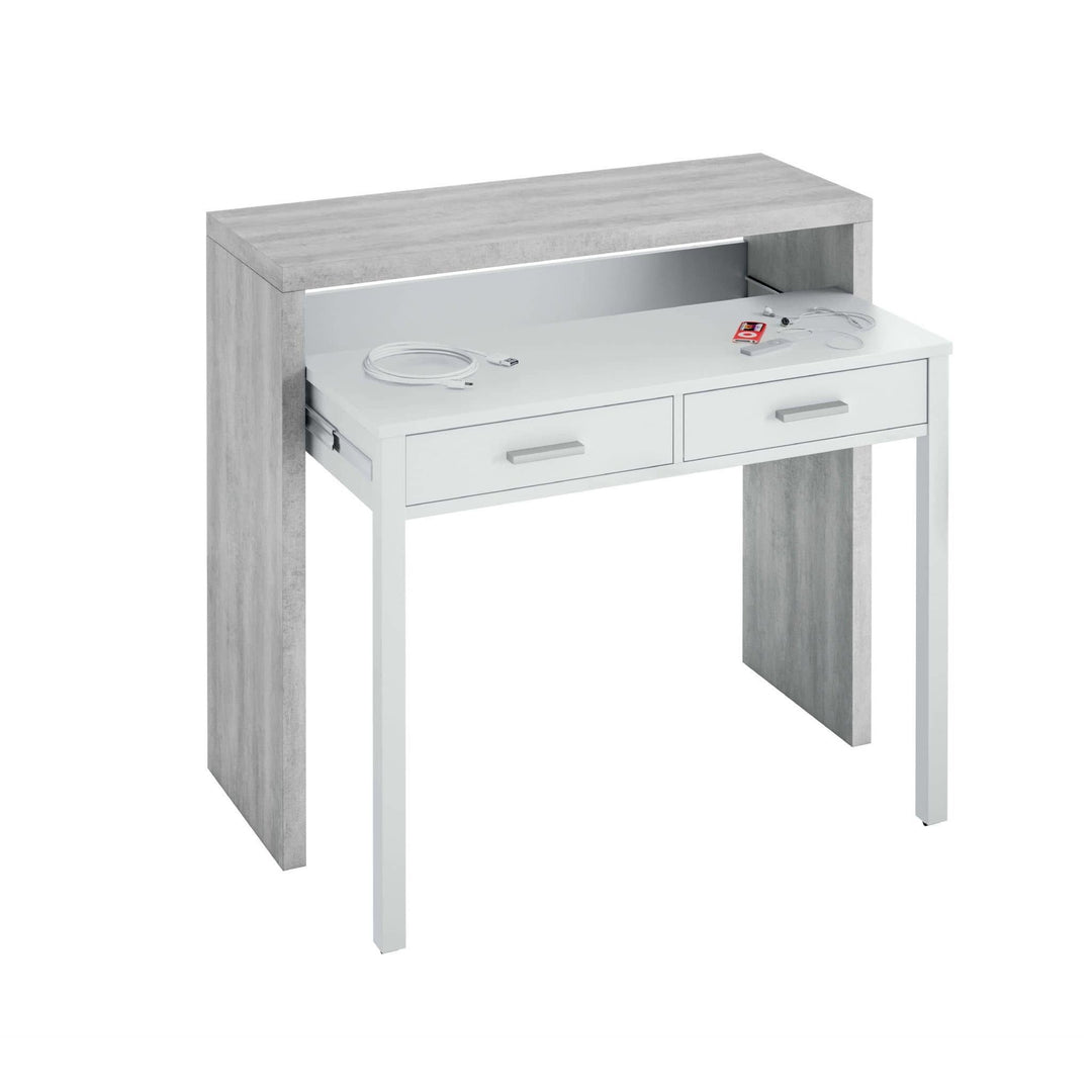 Artic Concrete Grey And White Desk/Dressing Table or Console Table Kelan