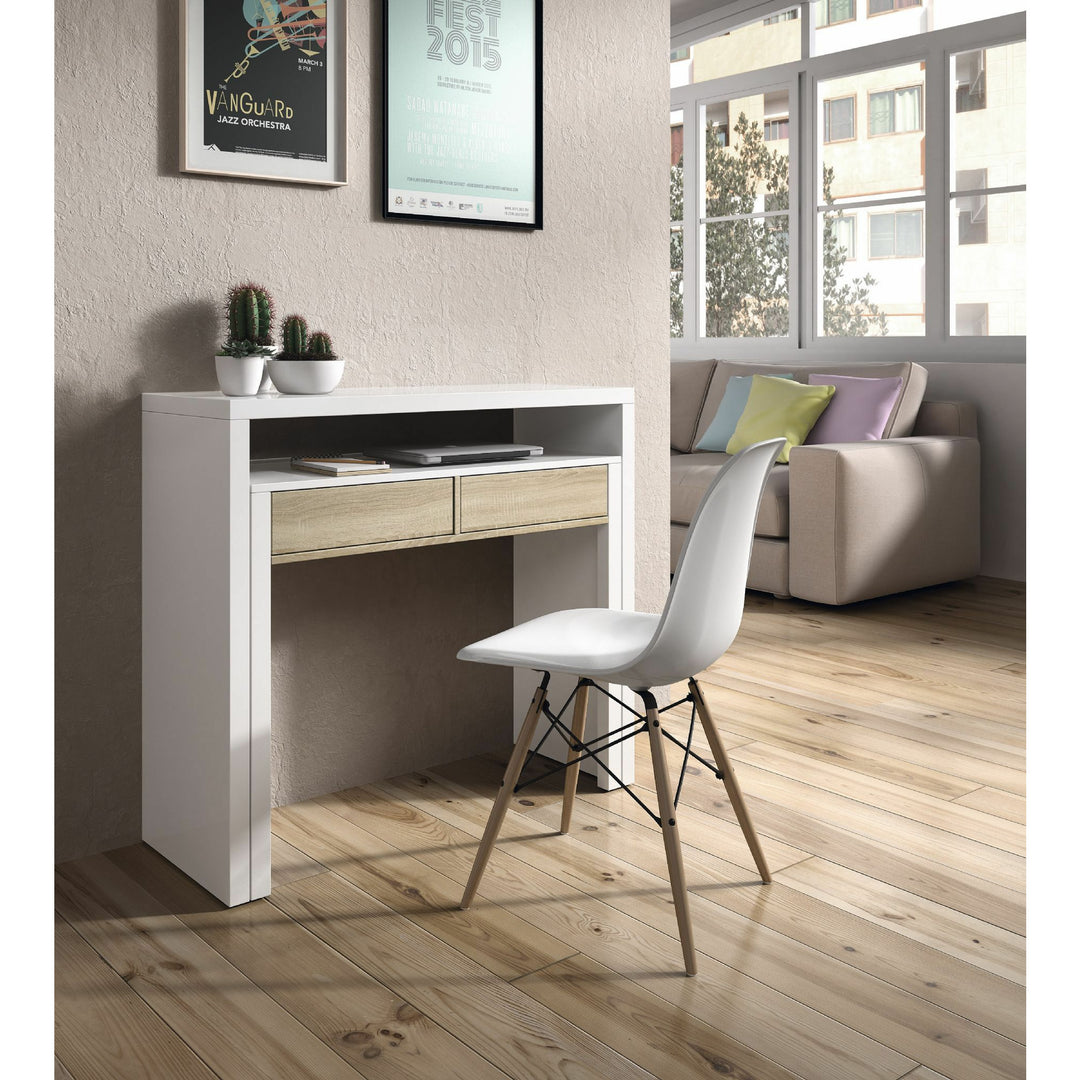 White and Oak Desk/Dressing Table or Console Kelan