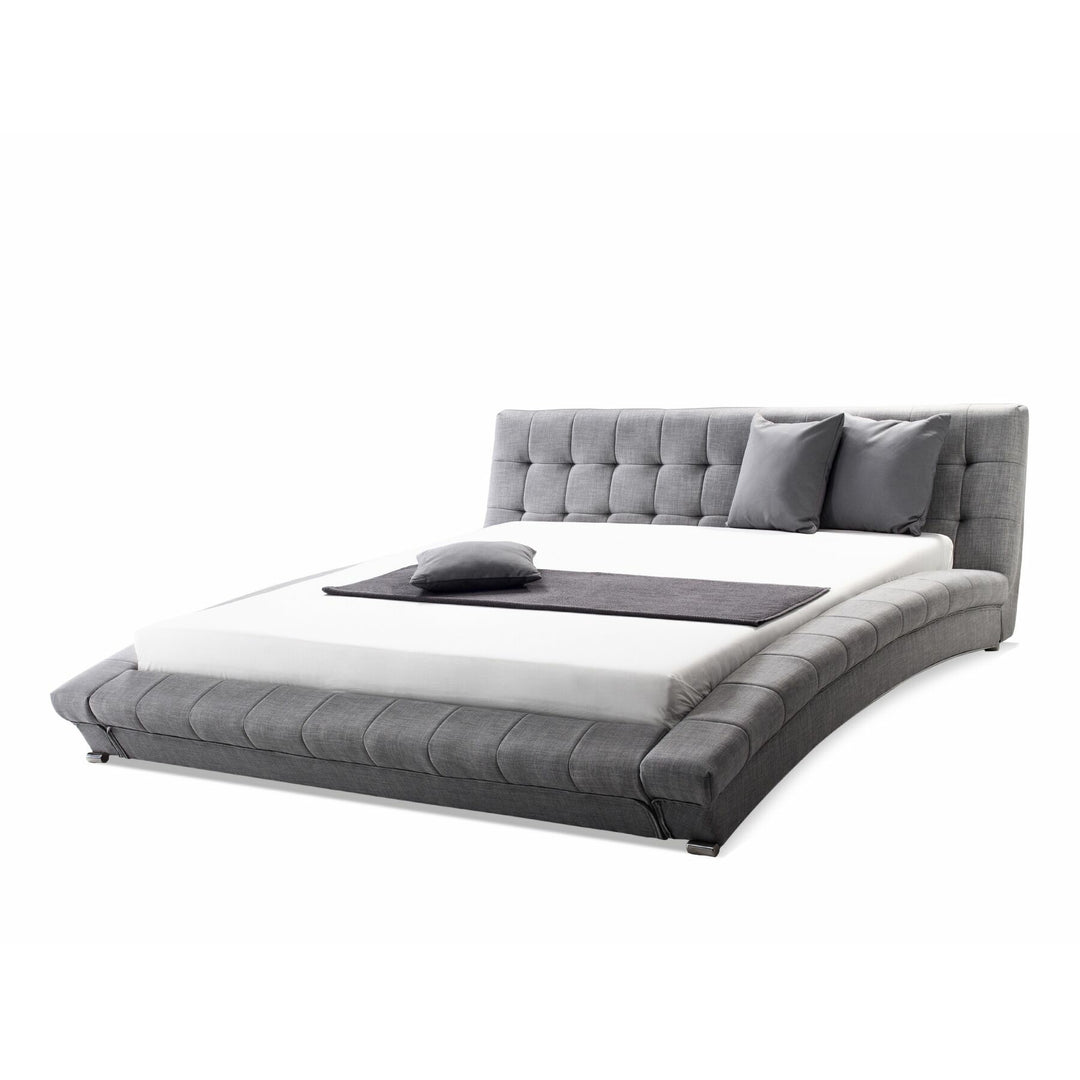 Larocco Fabric EU Super King Size Bed Grey