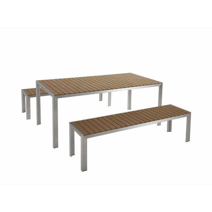 Nardo 6 Seater Metal Garden Dining Set Brown