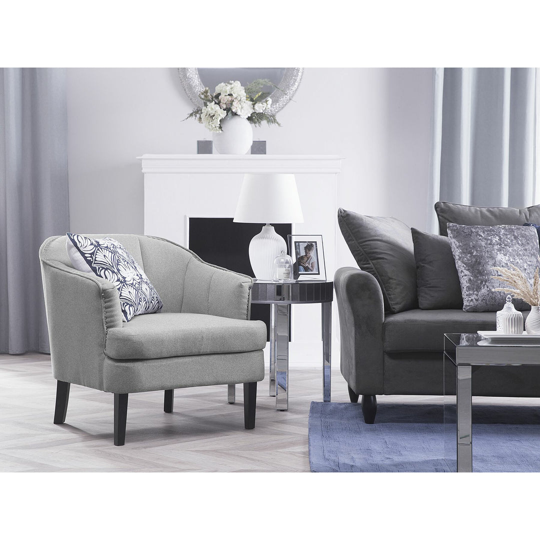 Light Grey Fabric Armchair