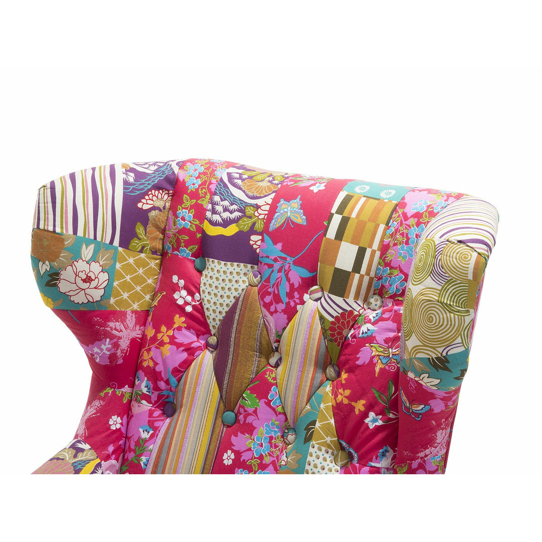 Alivia Patchwork Fabric Armchair Multicolour