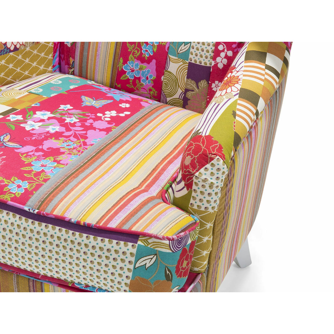 Alivia Patchwork Fabric Armchair Multicolour