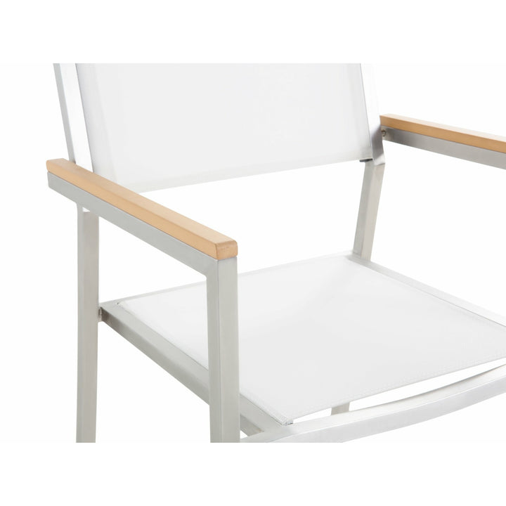 Brice Outdoor Dining Chair - White Textile